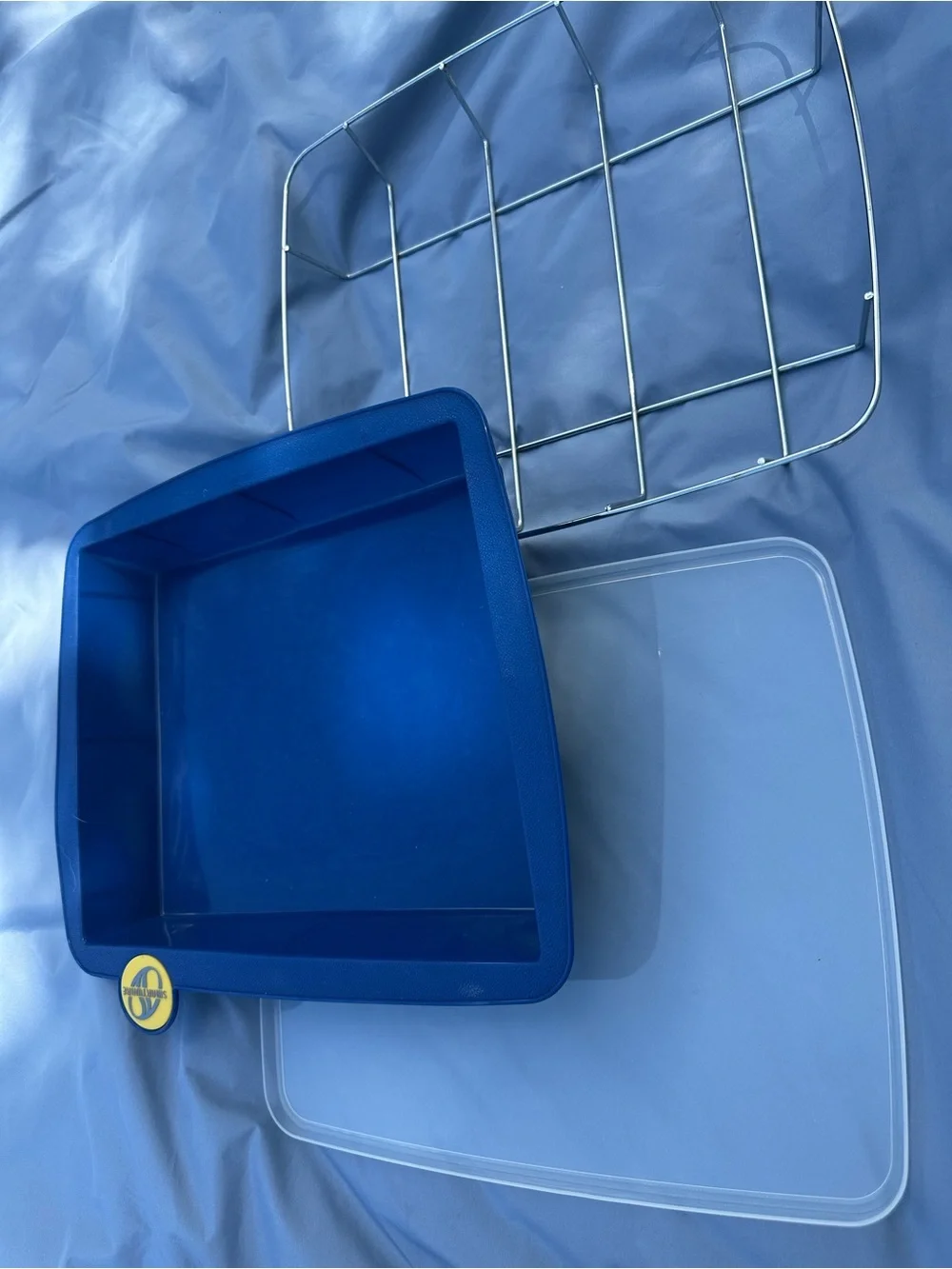 Mixed Smartware Silicone Bakeware Set -11 Pieces. Royal blue. Terracotta red VGC